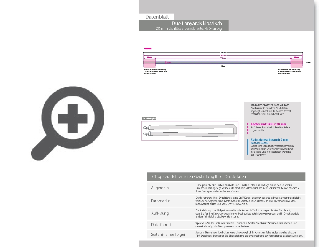 Product Bild duo-lanyards_klassisch__20_mm_schl__sselbandbreite__4_0-farbig_einseitig_bedruckt