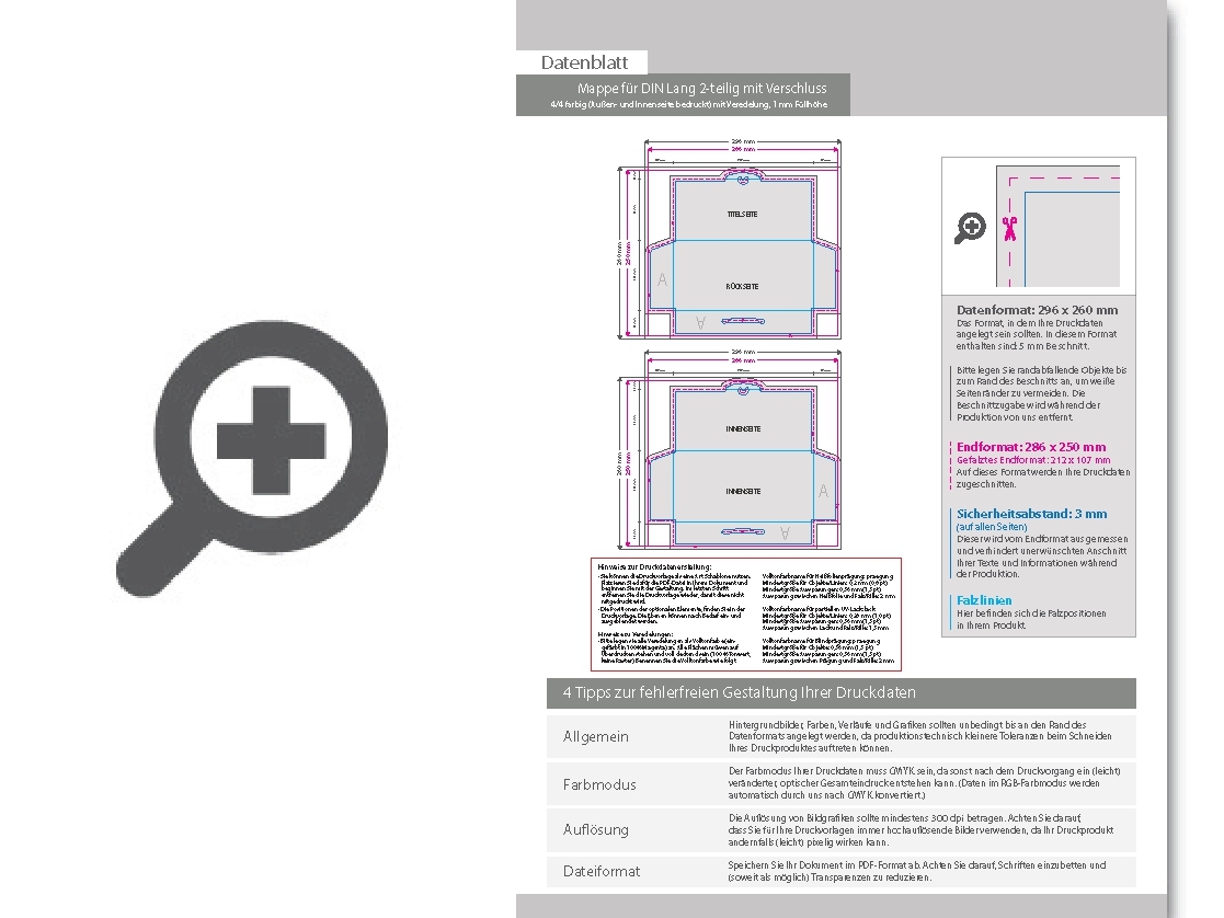 Product Bild mappe_f__r_din_lang__2-teilig_mit_verschluss__4_4_farbig_(au__en-_und_innenseite_bedruckt)__mit_blindpr__gung